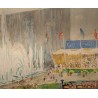Aquarelle "Fête Hospes" signée Ad. TIÈCHE