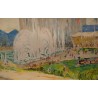 Aquarelle "Fête Hospes" signée Ad. TIÈCHE