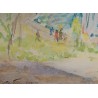 Aquarelle "Fête Hospes" signée Ad. TIÈCHE