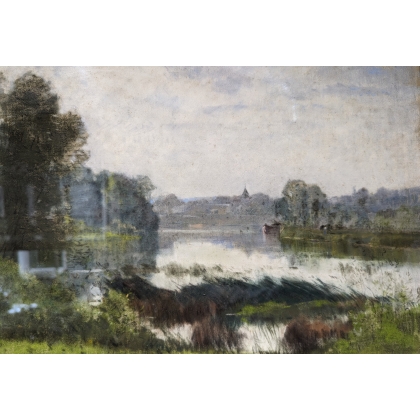 Pastel "Lagny" signé Rodolphe PIGUET