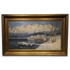Tableau \"Paysage de neige\" signé L. HOMMEL