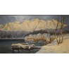 Tableau \"Paysage de neige\" signé L. HOMMEL