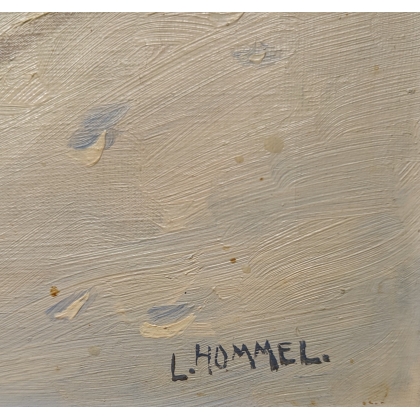 Tableau \"Paysage de neige\" signé L. HOMMEL