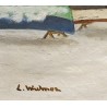 Tableau \"Quai du Mont-Blanc\" signé L. WIDMER