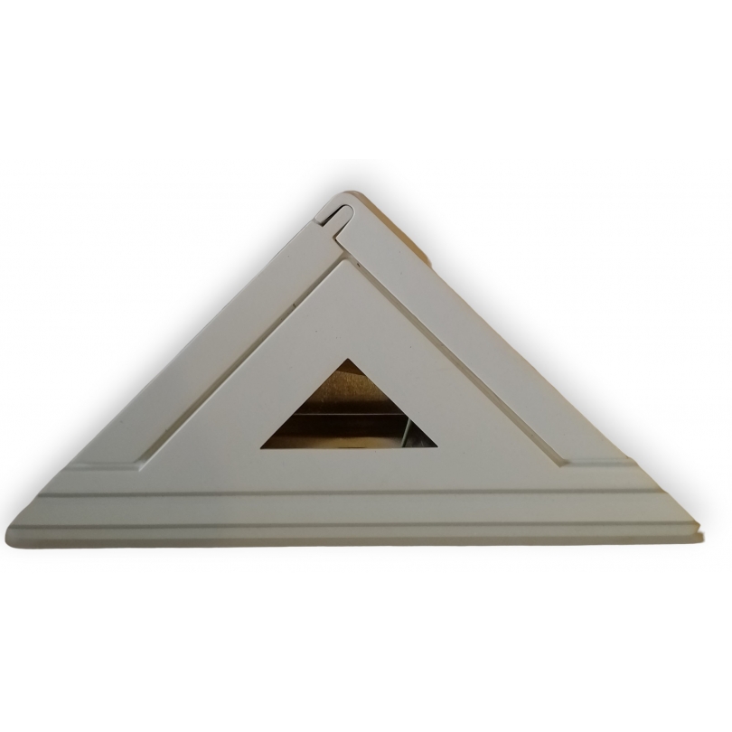 Corner wall light in white metal
