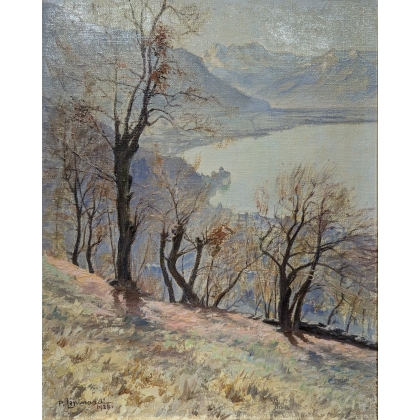 Tableau \"Château de Chillion\" signé P. LEPINARD