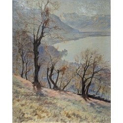 Tableau \"Château de Chillon\" signé P. LEPINARD