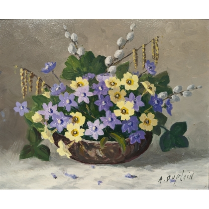 Tableau \"Bouquet de fleurs\" signé A. DUPLAIN