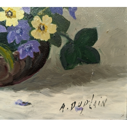 Tableau \"Bouquet de fleurs\" signé A. DUPLAIN