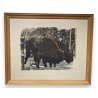 Gravure "Couple de bisons" signé Robert HAINARD
