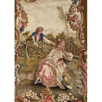  Tapisserie Gobelin "Scène galante". sur  Moinat SA  - Antiquités décoration
