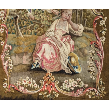  Tapisserie Gobelin "Scène galante". sur  Moinat SA  - Antiquités décoration