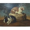 Tableau \"Deux lapins\"