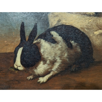 Tableau \"Deux lapins\"