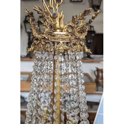 Lustre Mongolifière à 8 lumières en bronze doré