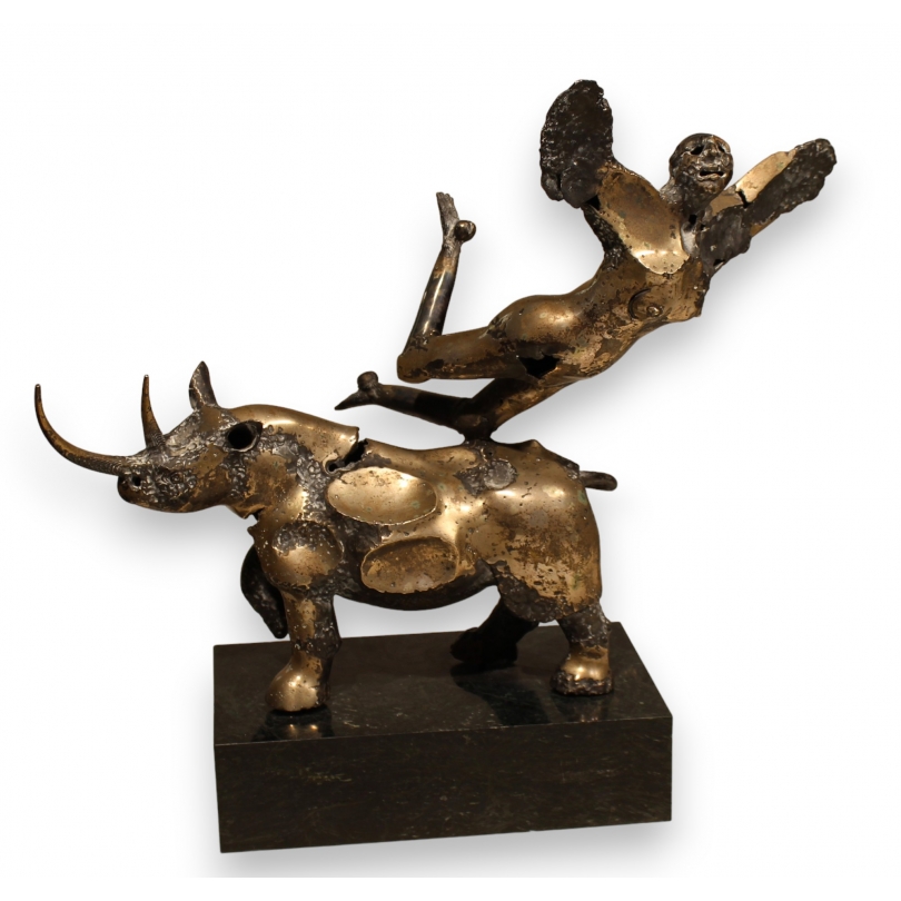 Sculpture "Icare et rhinocéros"