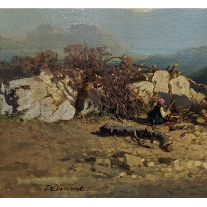 Tableau \"Vaches\" signé J. DUNANT
