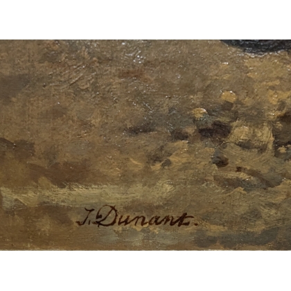 Tableau \"Vaches\" signé J. DUNANT