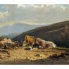 Tableau \"Vaches\" signé J. DUNANT