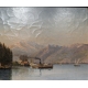 Tableau "Vue lac, bateau" signé X. F. GÜDER