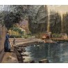 Paintings | Painting: ‘Lake View, Boat’. Moinat SA  – Antiques and home décor