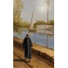 Tableau \"Bord du Nil\" signé L. JACOT