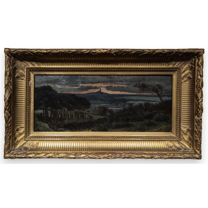 Huile sur toile \"Paysage de Provence\"