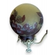 Lampe boule style GALLÉ fleurs bleue et jaune