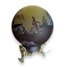 Lampe boule style GALLÉ paysage bleu et jaune