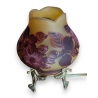 Lampe boule ouverte style GALLÉ fleurs rouge
