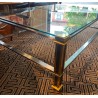Table basse en laiton avec plateau en verre