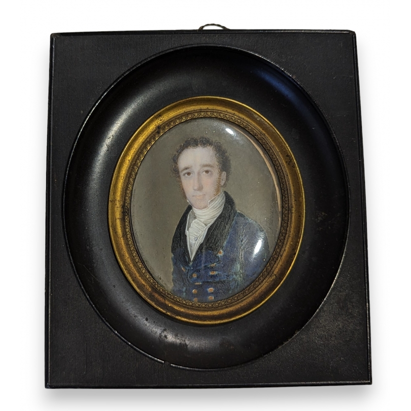 Miniature sur ivoire \"Portrait\" signé FRIBOURG