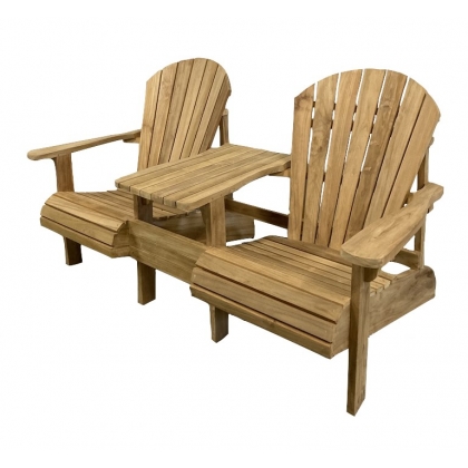 Fauteuil de jardin double \"Adirondack\" en teck