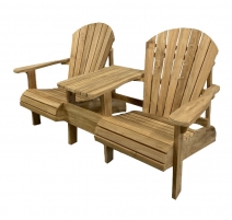 Fauteuil de jardin double "Adirondack" en teck