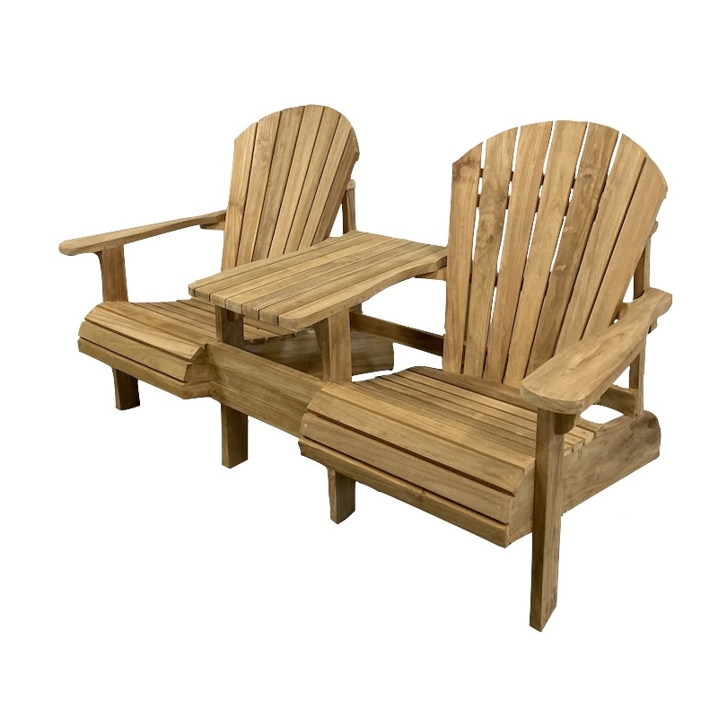 Fauteuil de jardin double "Adirondack" en teck