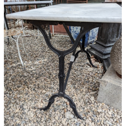 Bistro table with a white marble top