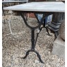 Bistro table with a white marble top
