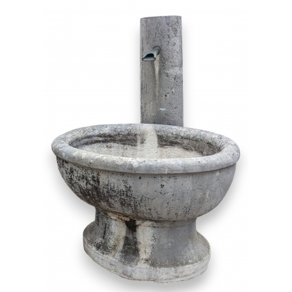 Oval basin with its Jura stone goat