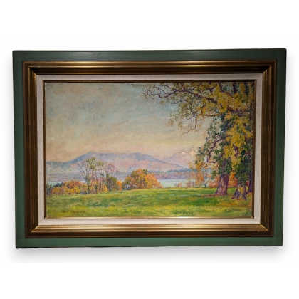 Tableau \"Le vieux Rhône\" signé CHARPENTIER