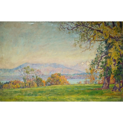 Tableau \"Le vieux Rhône\" signé CHARPENTIER