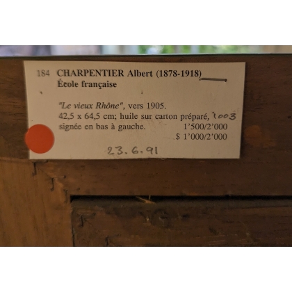Tableau \"Le vieux Rhône\" signé CHARPENTIER