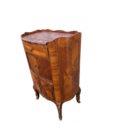 Louis XV-style bedside table with curtains