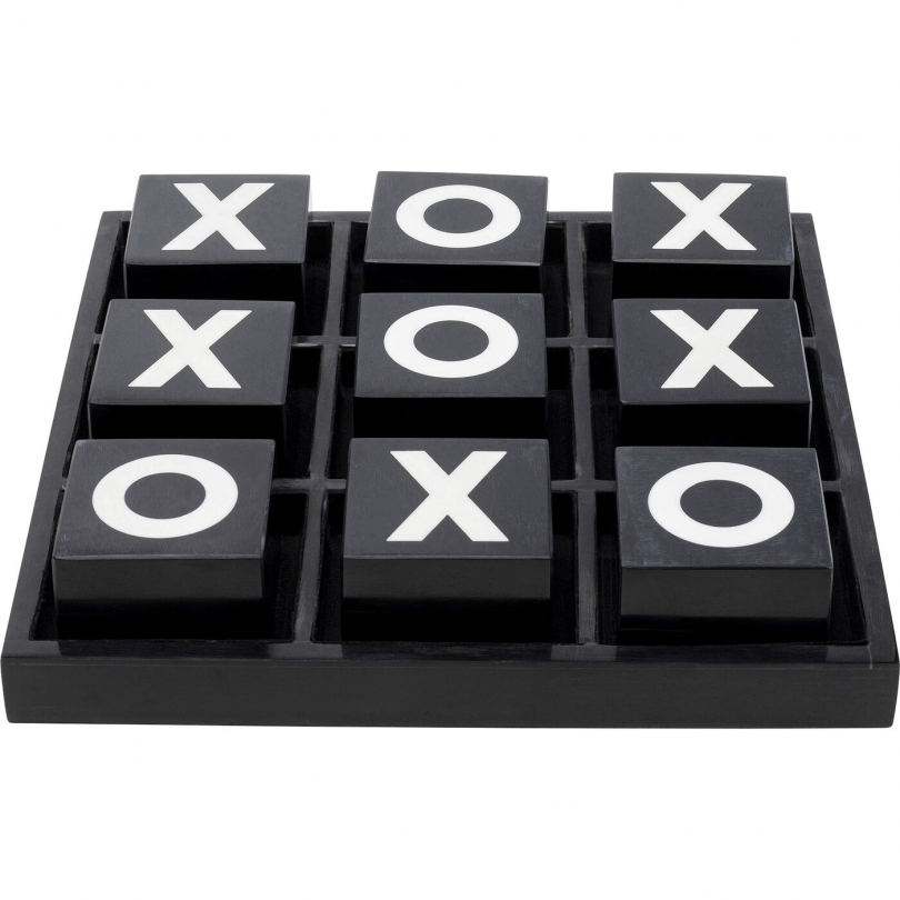 Tic-tac-toe en résine noir et blanc