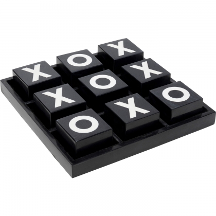 Tic-tac-toe en résine noir et blanc