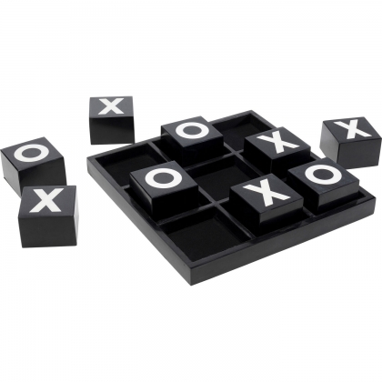 Tic-tac-toe en résine noir et blanc