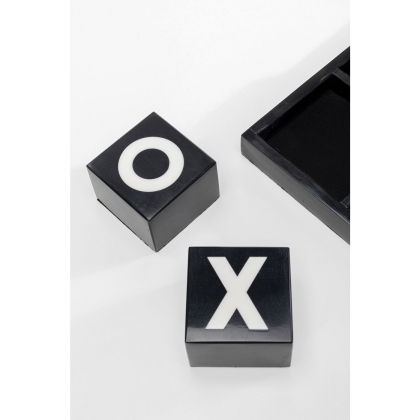 Tic-tac-toe en résine noir et blanc