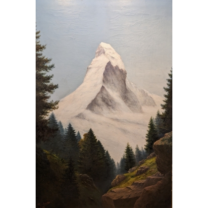 Tableau \"Cervin\" signé R. de LAUREDAY