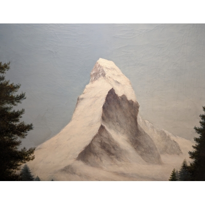 Tableau \"Cervin\" signé R. de LAUREDAY