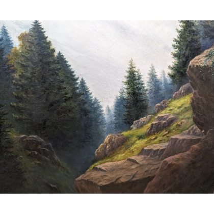 Tableau \"Cervin\" signé R. de LAUREDAY