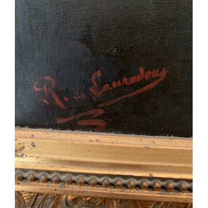 Tableau \"Cervin\" signé R. de LAUREDAY